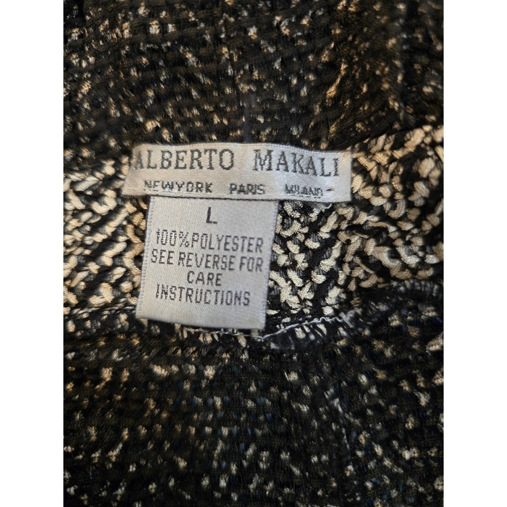 Alberto Makali Herringbone Lace Ruffle Cardigan Jacket L Coquette Dark Academia - Picture 8 of 9